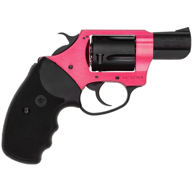 Charter Arms 53824 Undercover Lite Small 38 Special, 5 Shot 2" Black Passivate Stainless Steel Barrel & Cylinder, Red Aluminum Frame w/Black Finger Grooved Rubber Grip, Exposed Hammer