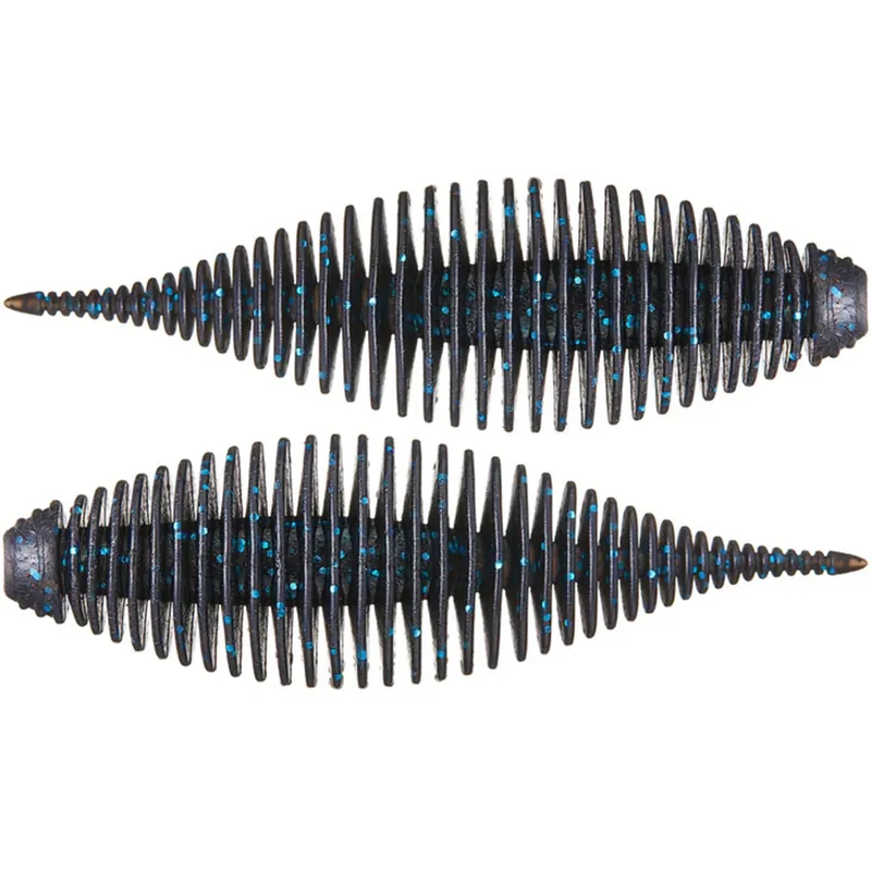 Geecrack Floating Elastomer Bellows Shad Soft Plastic Creature Bait - 3.8 Inch Black Blue Flake