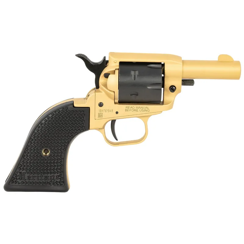 Heritage Mfg BK22SC Barkeep 22 LR 6 Shot 2.68" Gold Cerakote Barrel, Gold Cerakote w/Black Accents Frame, Black Cerakote Cylinder, Black Star Polymer Grips