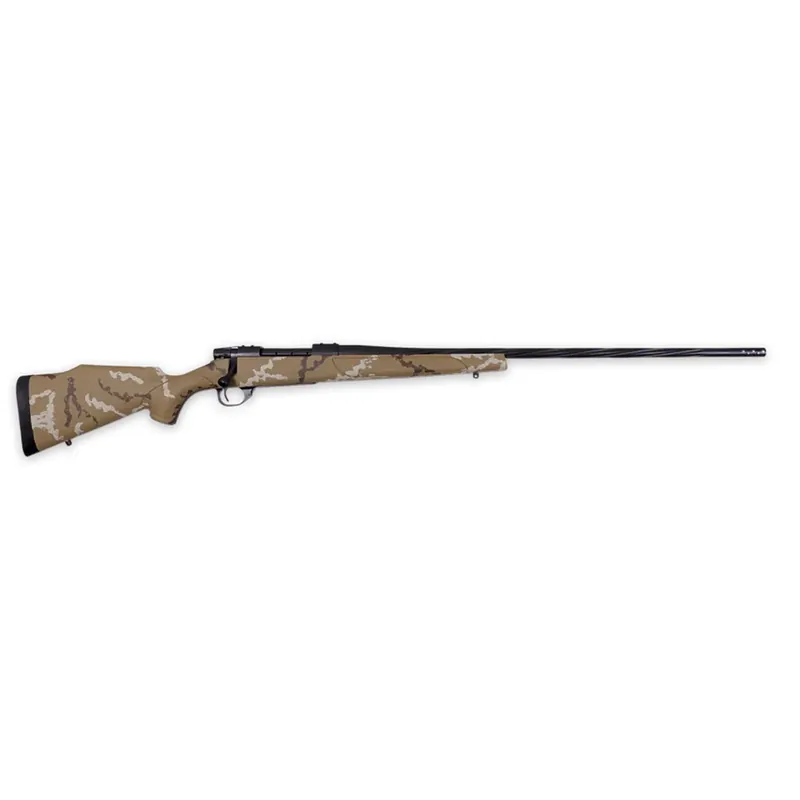Weatherby VHH65PPR6B Vanguard Outfitter Full Size 6.5 PRC 3+1 24" Black Cerakote 2 Contour Threaded Barrel & Drilled & Tapped Steel Receiver, Tan w/Brown & White Sponge Synthetic Stock