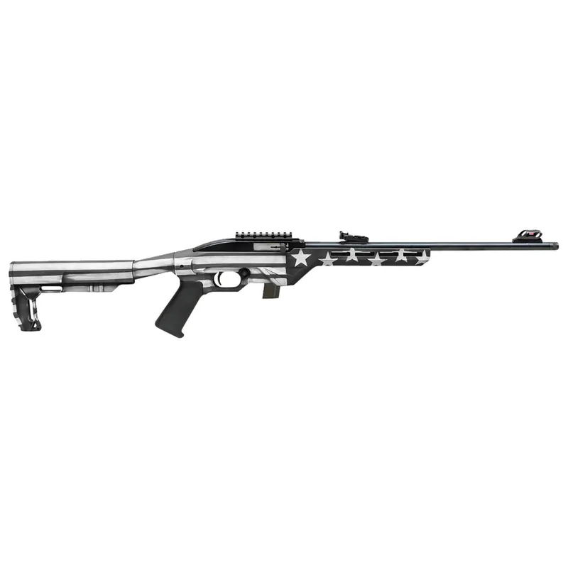 Citadel CIT22LRBUSG Trakr 22 LR 10+1 18" Blued Steel Threaded Barrel & Receiver, Gray Flag Synthetic Stock