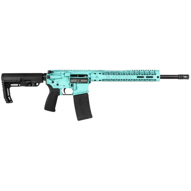 Black Rain BROFUSIONTBB Spec + Fusion 5.56x45mm NATO 16" 30+1 Tiffany Blue Battleworn Cerakote 6 Position MFT Minimalist Stock