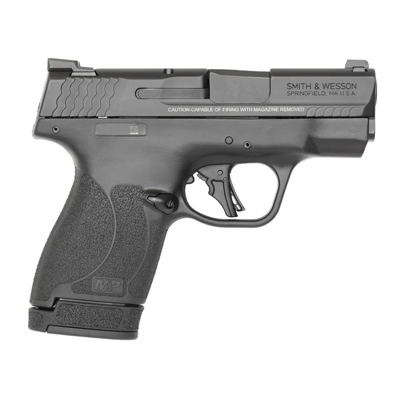 Smith & Wesson 13250 M&P Shield Plus Micro-Compact 9mm Luger 10+1/13+1, 3.10" Black Stainless Steel Barrel, Matte Black Armonite Serrated Slide, Matte Black Polymer Frame, No Thumb Safety