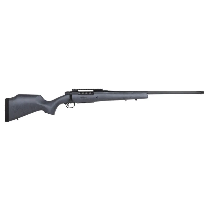 Mossberg 28102 Patriot Long Range Hunter 300 Win Mag Caliber with 3+1 Capacity, 24" Threaded/Fluted Barrel, Matte Blued Metal Finish & Sniper Gray Fixed Monte Carlo Stock Right Hand (Full Size)