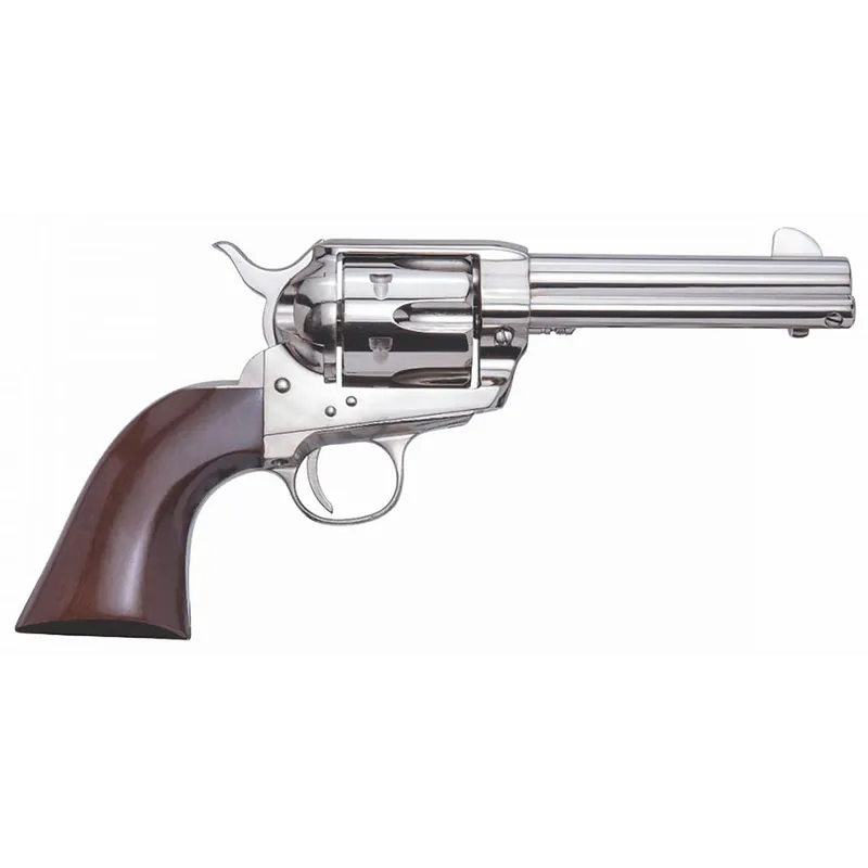 Cimarron PPP45N Pistolero 45 Colt (LC) 6 Shot, 4.75" Nickel-Plated Steel Barrel, Cylinder & Frame, Wide Front Sight, Smooth Walnut Grip