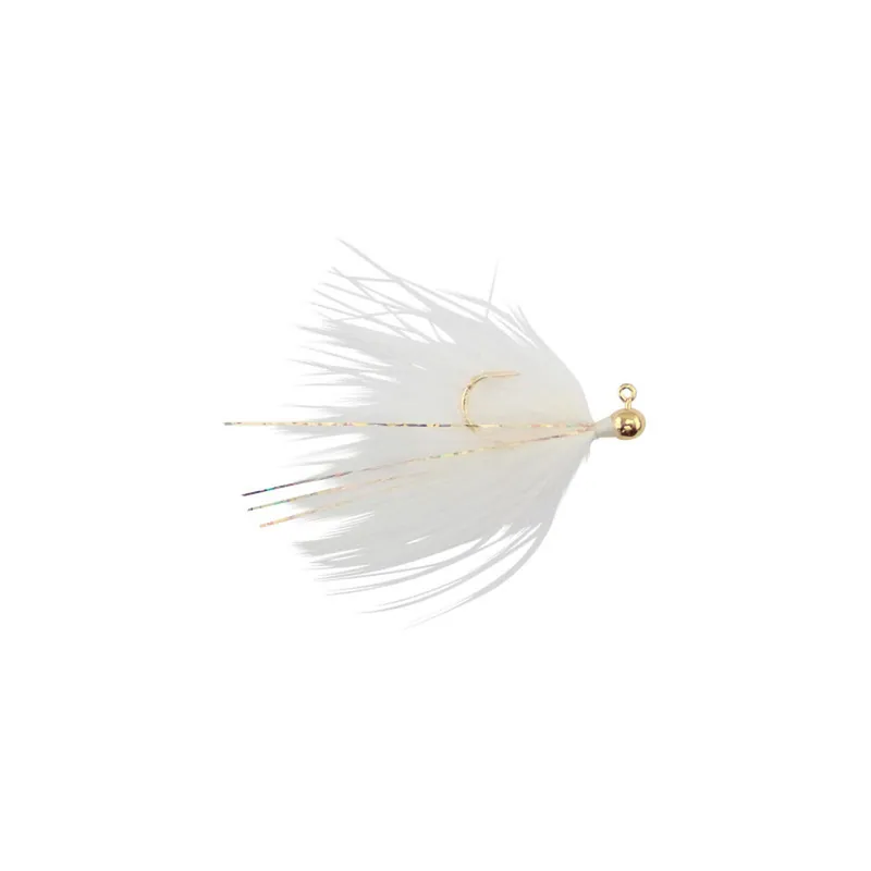 Voodoo Custom Tackle Marabou Jig Gold White 1/16oz