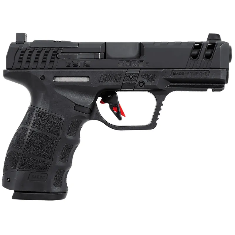 SAR USA SAR9CG3BL SAR9 C Gen3 Compact Frame 9mm Luger 15+1 4" Black Steel Barrel, Black Steel Optic Ready/Ported/Serrated Slide, Black Polymer Frame w/Picatinny Rail, Interchangeable Backstrap Grip