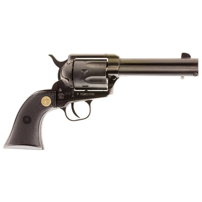 Chiappa Firearms 340250 SAA 1873 Medium Frame 22 LR 6 Shot, 4.75" Blued Steel Barrel, Cylinder & Frame, Black Plastic Grip, Exposed Hammer