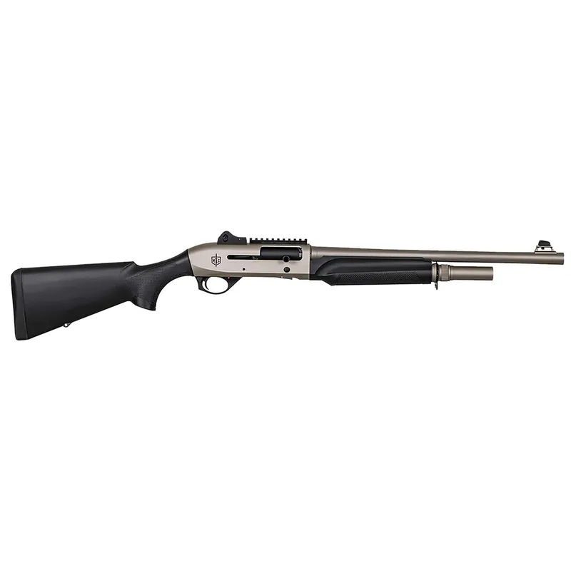 MAC 21000158 2 Tactical Marine 12 Gauge Semi-Auto 3" 5+1 18.50" Electroless Marine Nickel Steel Barrel & Picatinny Rail Steel Receiver, Black Fixed Synthetic Stock