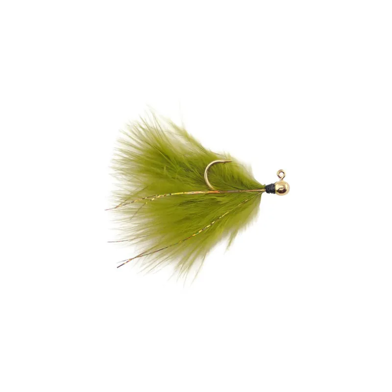 Voodoo Custom Tackle Marabou Jig Gold Olive 1/64oz