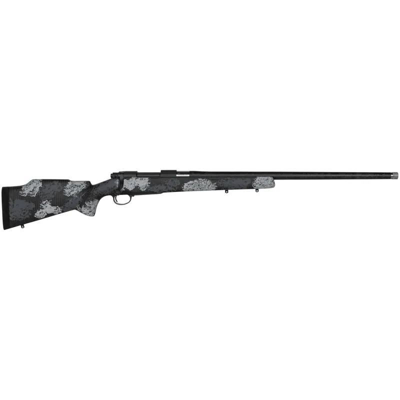 Nosler 44548 M48 Long-Range Carbon 6.5 Creedmoor 4+1 26" Carbon Fiber Wrapped Barrel, Sniper Gray Cerakote Metal Finish, Elite Midnight Camo Manners MCS-T Elite Tac Stock