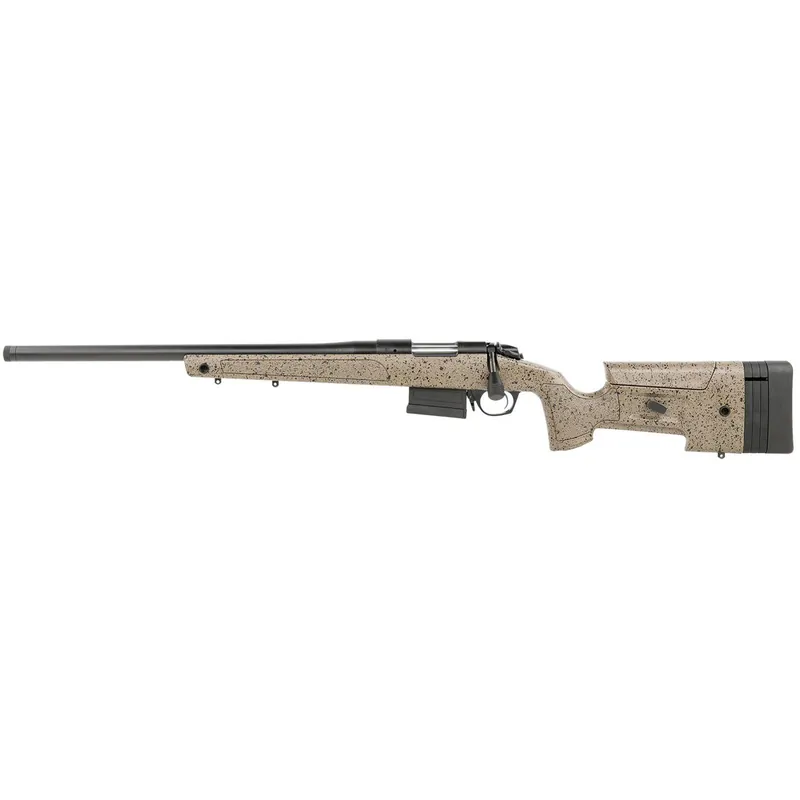 Bergara Rifles B14S351LC B-14 HMR 308 Win 5+1 20" Graphite Black Cerakote Barrel, Black Speckled Brown Molded w/Mini-Chassis, Adjustable LOP & Cheek Piece Stock, Left Hand