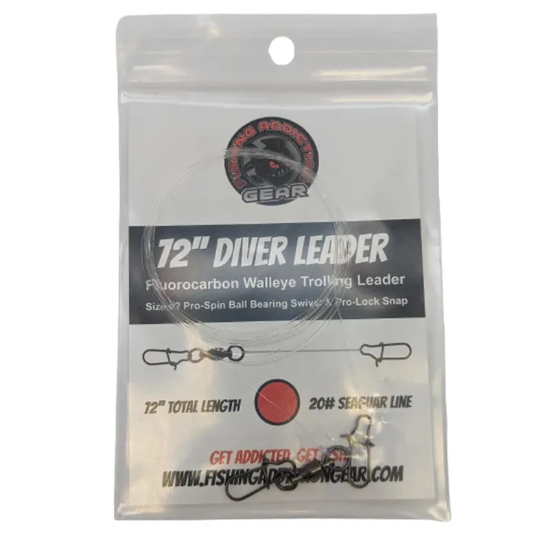 Fishing Addiction Walleye Trolling Diver Leaders 72"