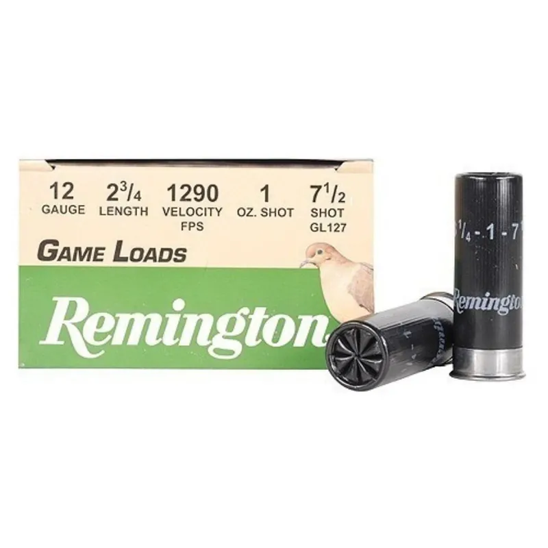 Remington Game Loads 12 Gauge Ammunition 2-3/4" Shell 7.5 Lead Shot 1oz 25 Rounds