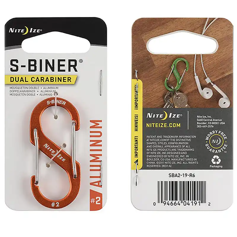 NITE IZE S-Biner Aluminum Dual Carabiner 2 Orange