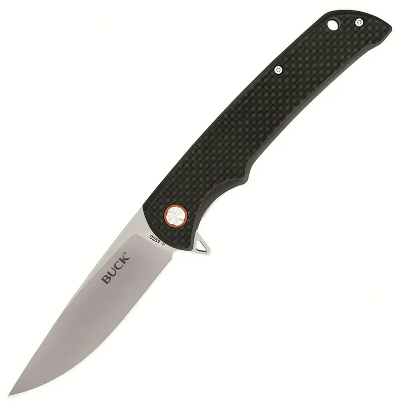 Buck Knifes 259 Haxby Folding 3.875" Drop Point 7Cr17MoV Stainless Satin Blade Carbon Fiber Black