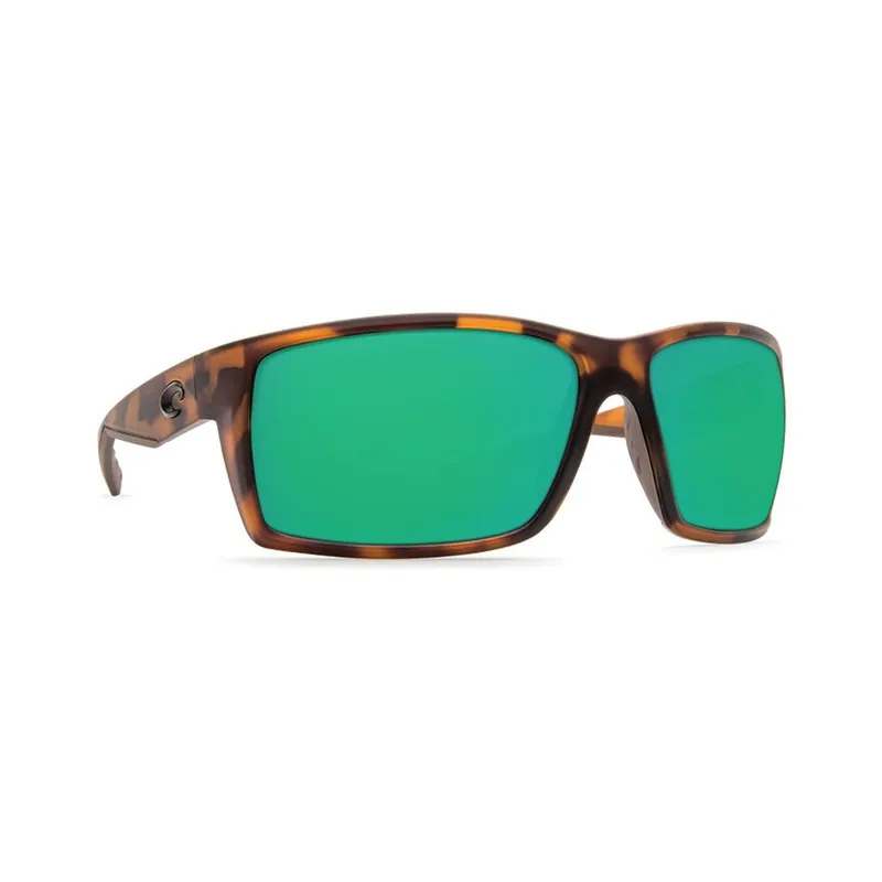 Costa Del Mar Reefton Polarized Sunglasses Matte Retro Tortoise Frame/Green Mirror Glass Lens