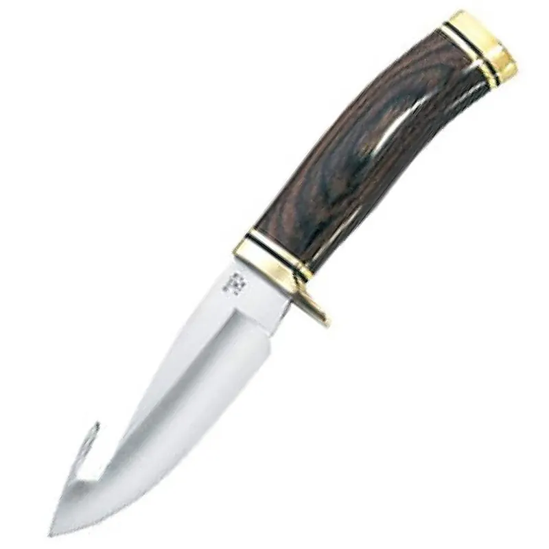Buck Zipper 4.125" SS Gut Hook Blade Wood Handle, Sheath B191-BR-0