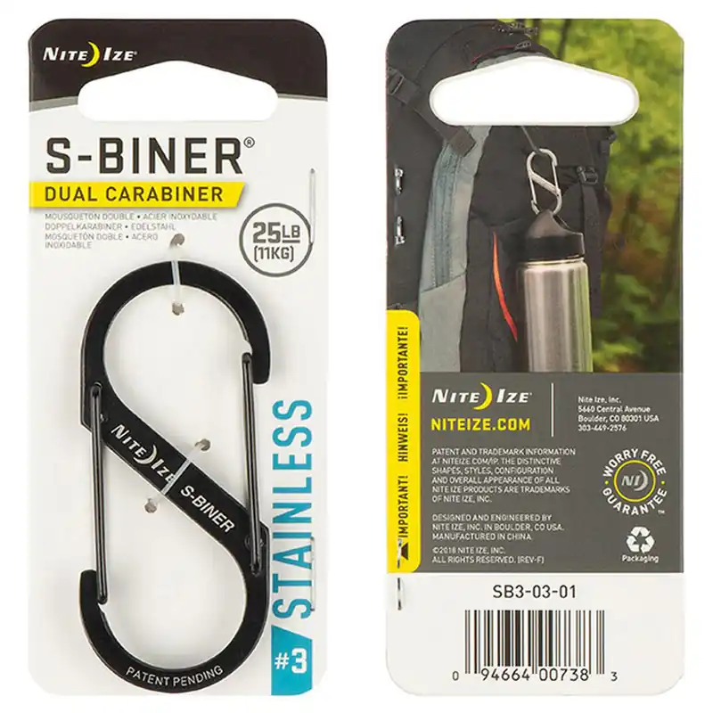 NITE IZE S-Biner Dual Carabiner 3 Black