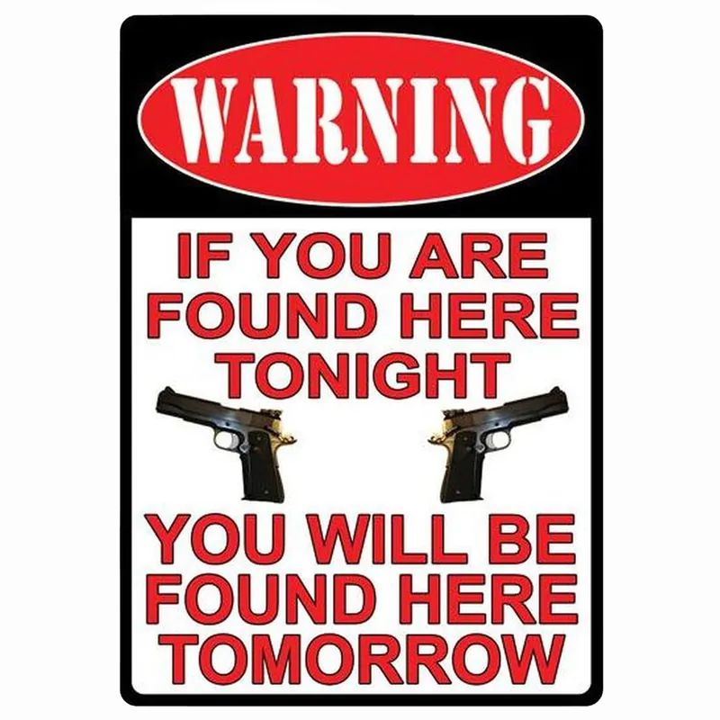 River‘s Edge Products Large Warning Sign Tin 12 Inches by 17 Inches 1501