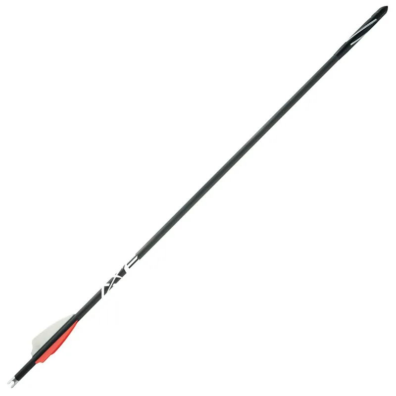 Axe 20" Carbon Crossbow Bolt 4" Vanes with Lighted Nock Black Pack of 3