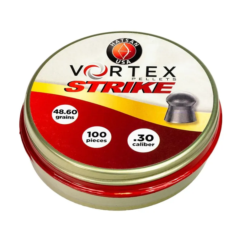 Hatsan Strike Air Gun Pellets 30 Caliber 48.60 Grains Round Nose Tin of 100