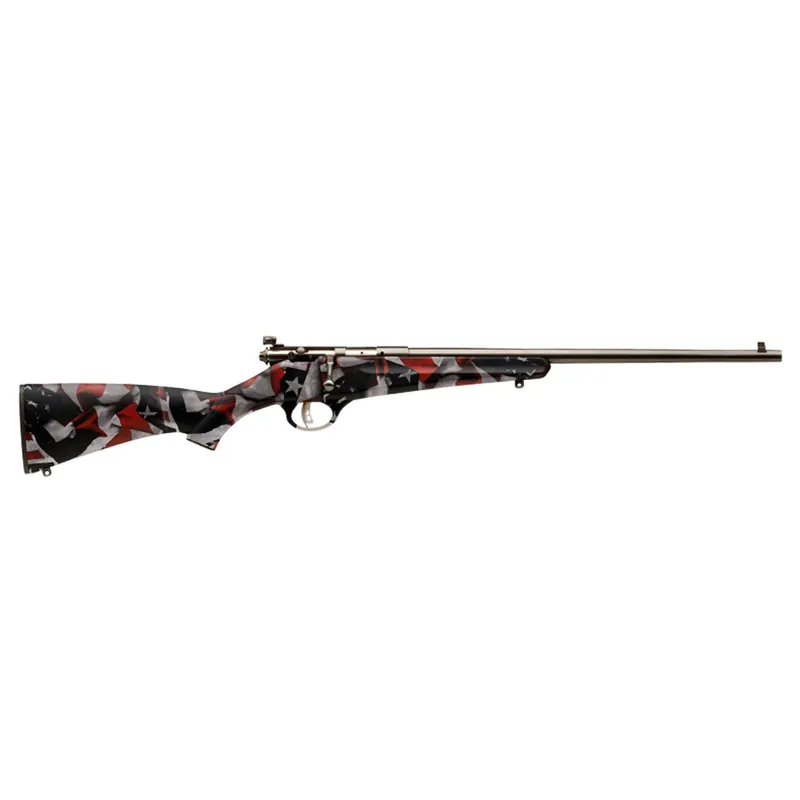 Savage 13801 Rascal 22 LR 1 16.13" American Flag Blued Right Youth/Compact Hand