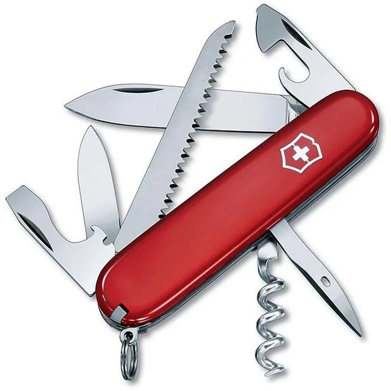 Victorinox Swiss Army Camper Knife 8 Function SS Blade Polymer Handle Red