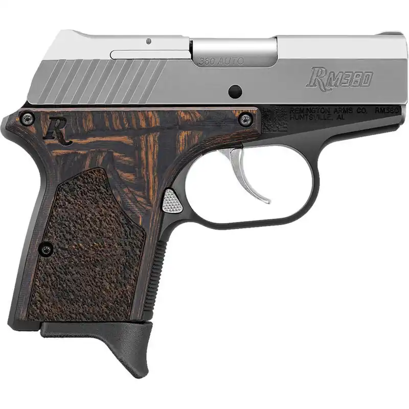 Remington RM380 Executive .380 ACP Semi Auto Pistol 2.9" Barrel 6 Rounds Wood Laminate Grip Panels Black Frame with Stainless Slide