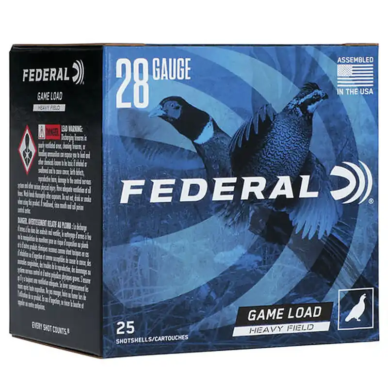Federal Game Shok Upland H289 6 Hi-Brass Load 28 Gauge Ammo 2-3/4" 6 Lead Shot 1 Ounce 1220 FPS 25 Rounds