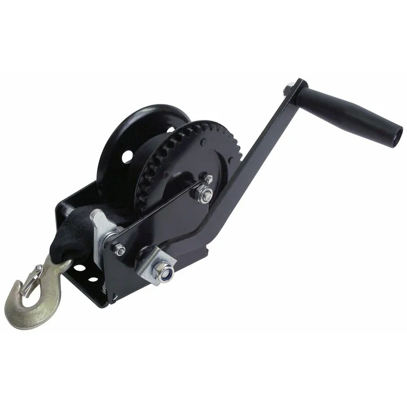 Attwood Single Drive Boat Trailer Winch 1,200 lb Load Capacity Strap/Hook
