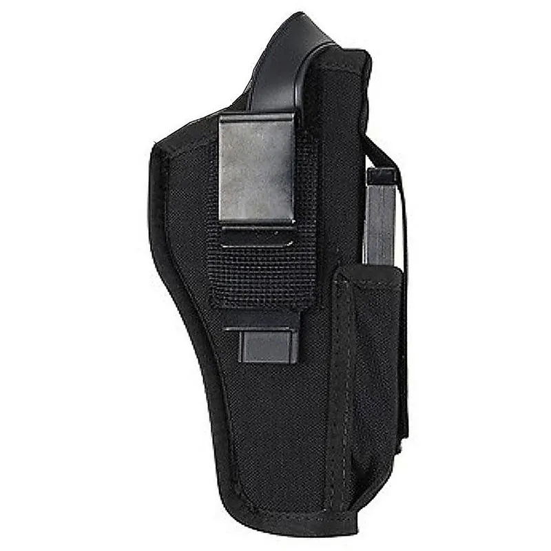 Blackhawk 40AM06BK Hip Holster w/Mag 3.25"-3.75" Large Auto Black AMBI