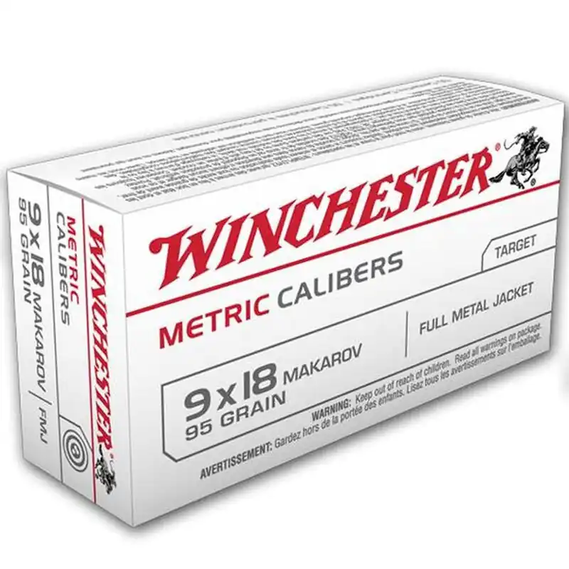 Winchester Metric MC918M 9x18 Makarov 95GR FMJ 50 Rounds