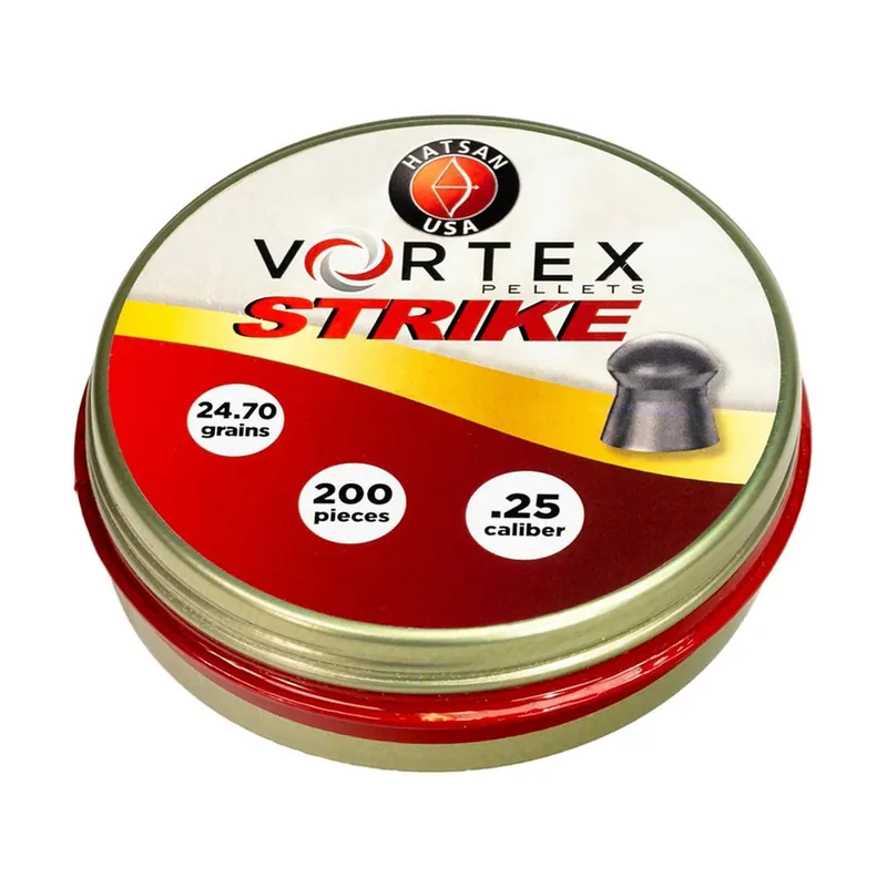 Hatsan Strike Air Gun Pellets 25 Caliber 24.70 Grains Round Nose Tin of 200