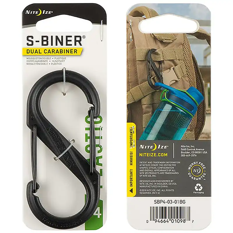 NITE IZE S-Biner Plastic Dual Carabiner 4 Black