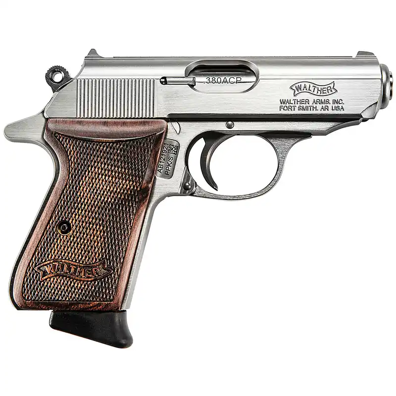 Walther PPK/S .380 ACP, 3.3" Barrel, Stainless, Walnut, 7rd
