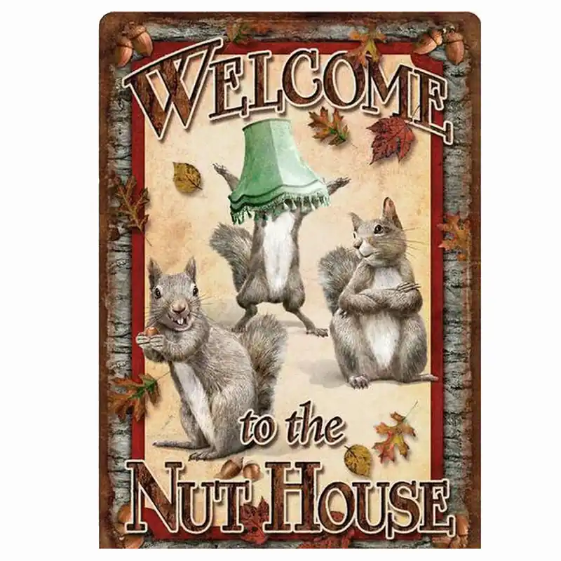 River‘s Edge Large "Nut House" Sign Steel 12"x17" 1530