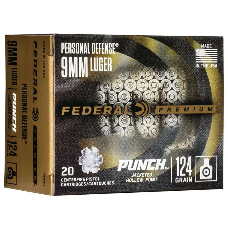 Federal Personal Defense Punch PD9P1 9mm 124GR JHP 20 Rounds