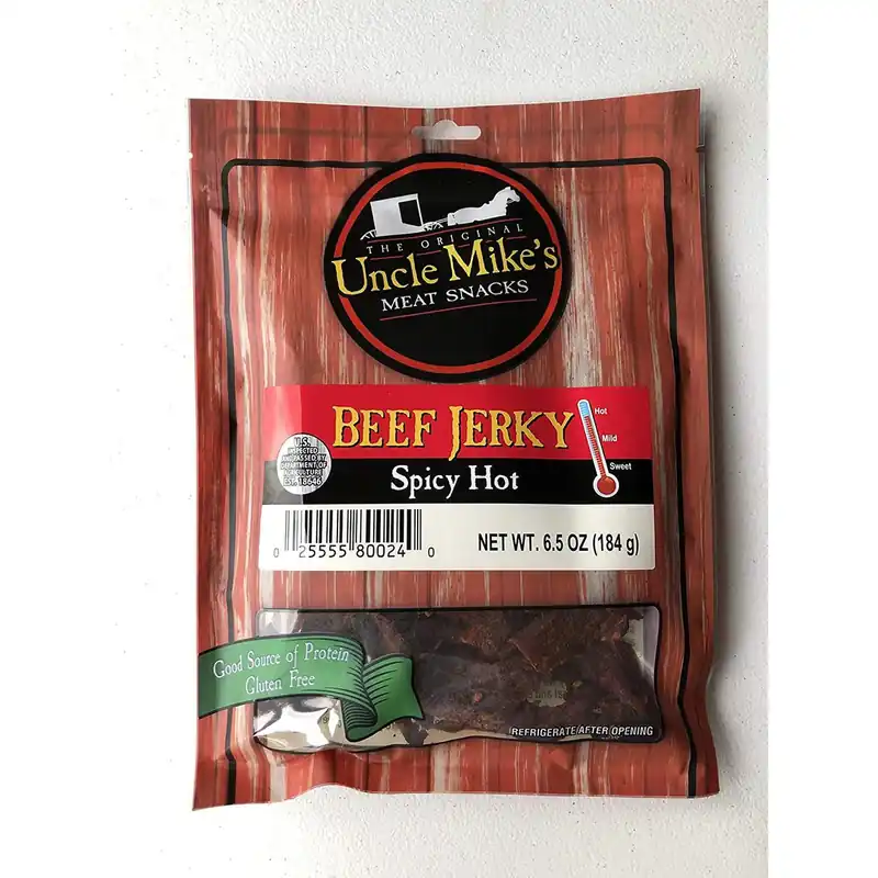 Uncle Mike‘s Premium Beef Jerky Spicy Hot 6.5 oz Premium Amish Made Low Fat Meat Snack