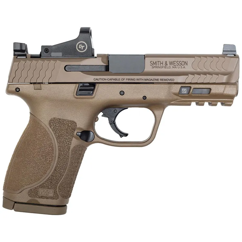 Smith & Wesson M&P9 M2.0 Compact 9mm FDE Pistol with Crimson Trace Red Dot Reflex Sight