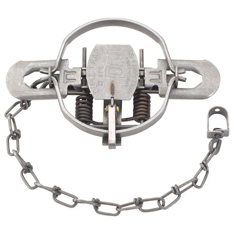 Duke 2 Coil Spring Trap Steel Silver