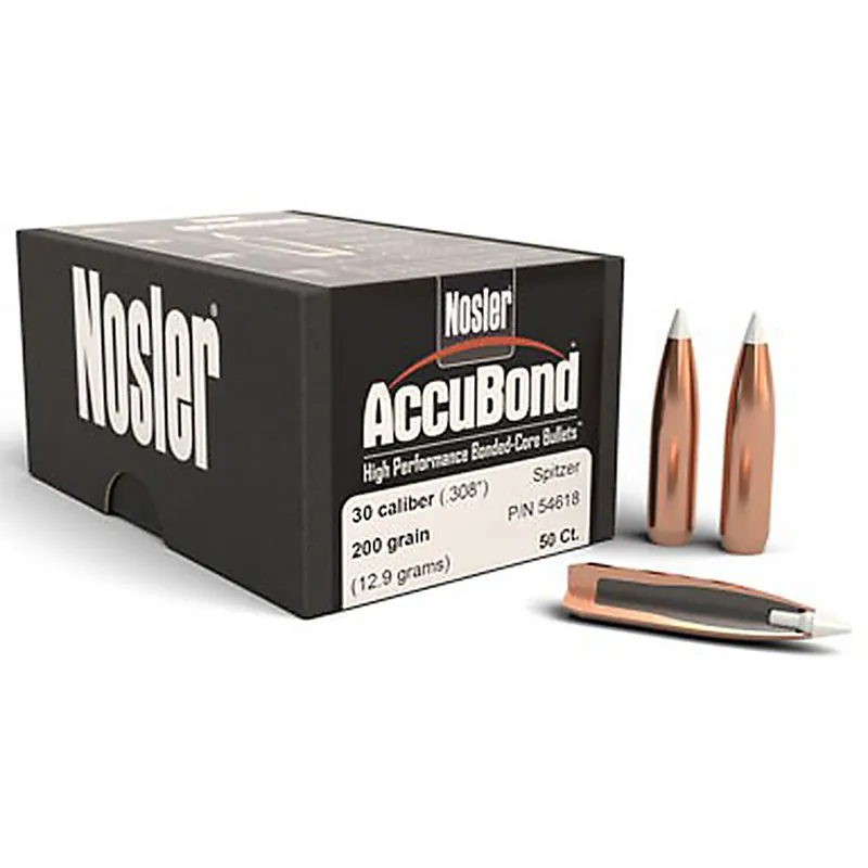 NOSLER 54618 30CAL 200GR ACCUBOND 50 CT.