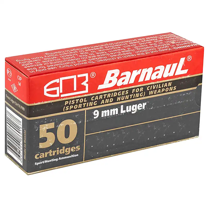 Barnaul HP145 9MM Luger 145GR HP Steel Polycoated Case 50 Rounds