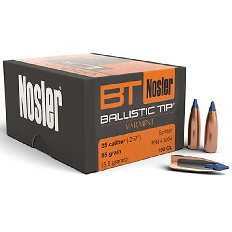 NOSLER 43004 25CAL 85GR BALLISTIC TIP 100 CT.