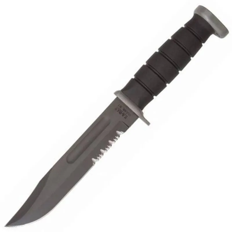 Ka-Bar D2 Extreme Fighting Fixed Knife 7" Serrated Clip Point D2 SS Blade