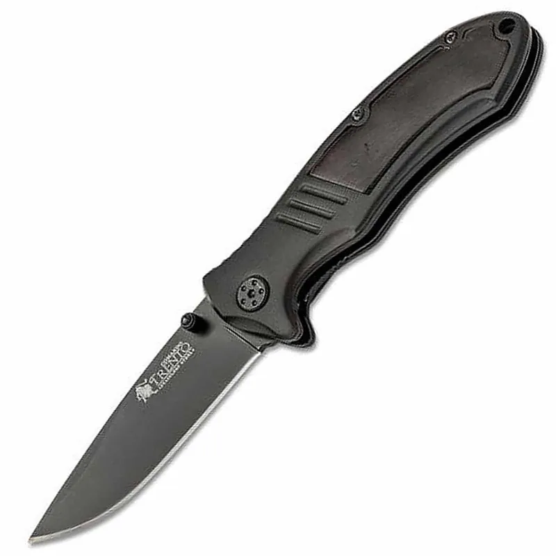 Trento Knives Comando 350 Folding Knife 3.34" 420C Black Clip Point Blade
