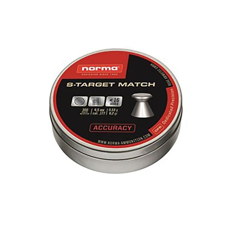 Notma S-Target Match Air Gun Pellets 22 Caliber 14 Grain Tin Flat Nose of 200
