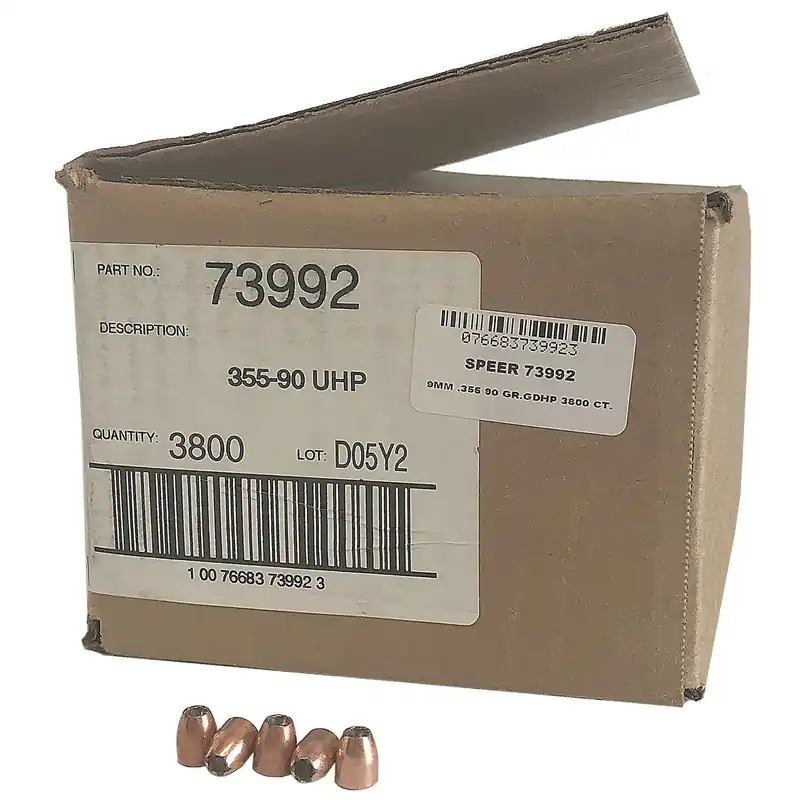 SPEER 73992 9MM .355‘‘ 90 GR. GDHP 3800 CT. BULK CASE