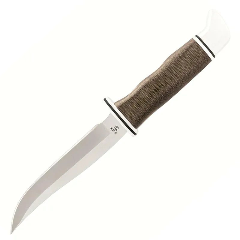Buck Knives 105 Pathfinder Pro Fixed Blade 5" Modified Clip Point S35VN Satin Blade Micarta Handle Green