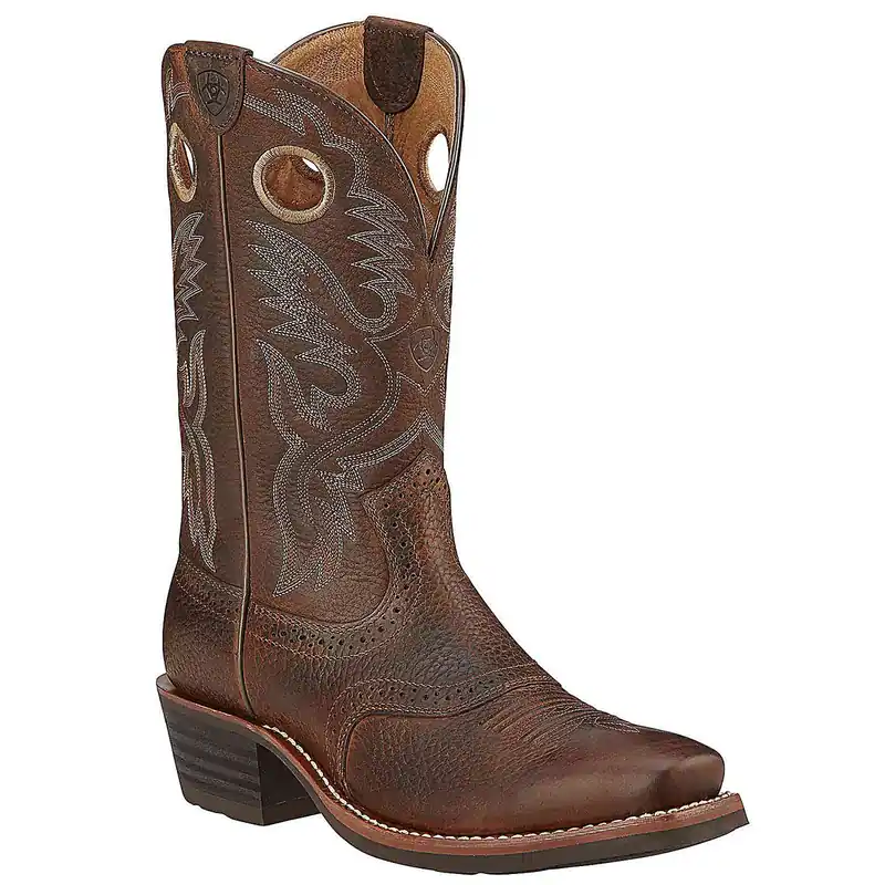 Ariat Men‘s Heritage Roughstock Western Cowboy Boot Brown Oiled Rowdy